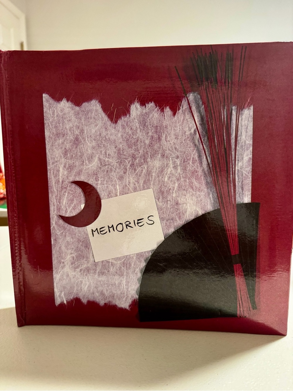 Memories Photo Album - Burgundy Red & Black Design